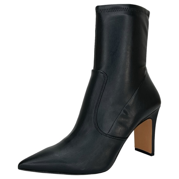 Franco Sarto Shoes - Franco Sarto Avana Black Faux Leather Womens Sock Ankle Boots Size 8.5M